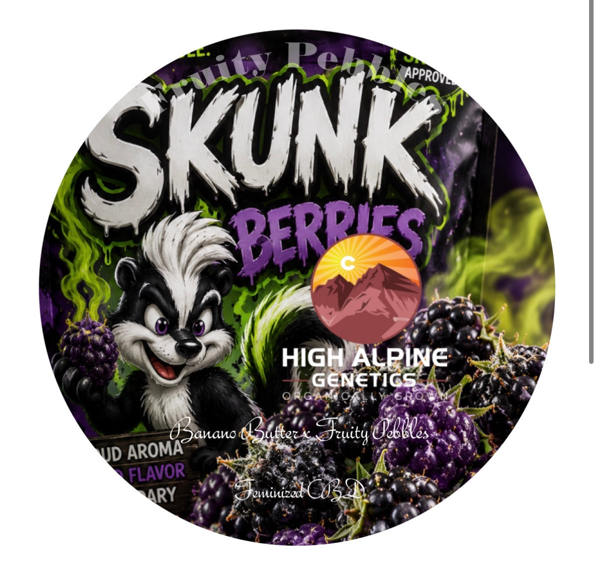 Skunk Berries Feminized Type 3 CBD Seeds (Fruity Pebbles Line) Not Available for Monster Mash